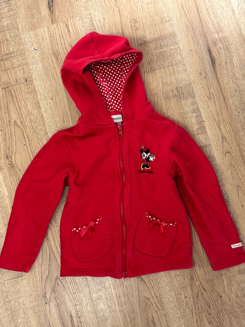 Disneyland Resort Minnie Mouse Red Little Lady Hoodie Jacket Kids Small